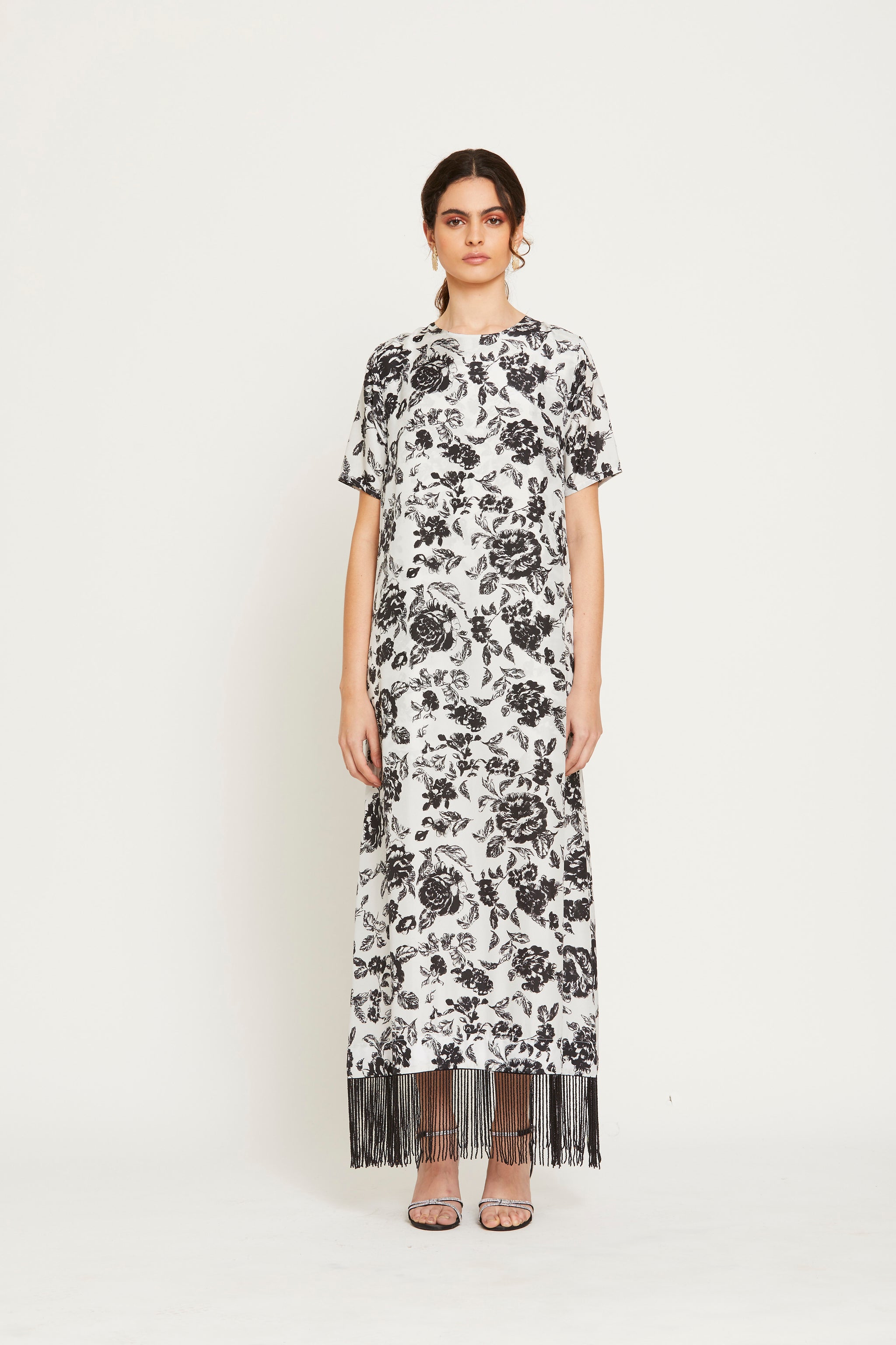 isla and white dresses & Women's Isere Fringe Dress in Kashmir Rose Size XS Leaf Tiara LINEN BLEND POLKA DOT 96% Viscose 4% Spandex size:4XL